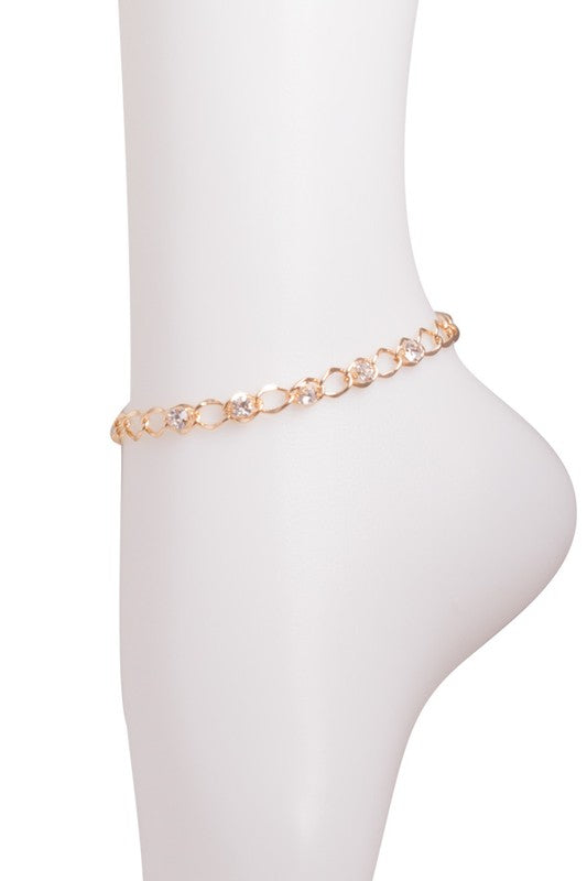 Rhinestone Chain Anklet